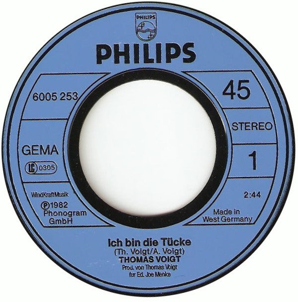 Thomas Voigt : Ich Bin Die Tücke (7", Single)