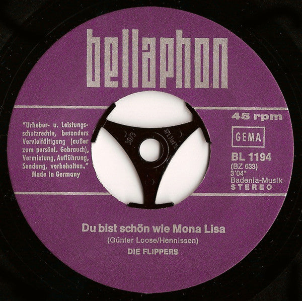 Die Flippers : Du Bist Schön Wie Mona Lisa (7", Single)
