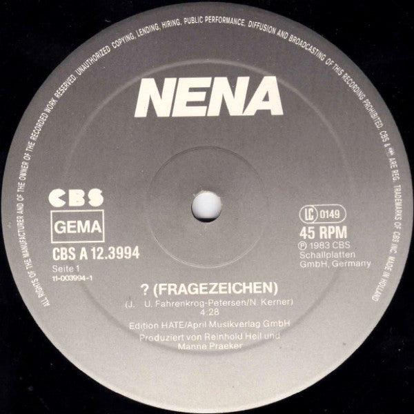 Nena : ? (Special Long Version) (12")