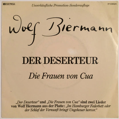 Wolf Biermann : Der Deserteur / Die Frauen Von Cua (7", Single, Promo)