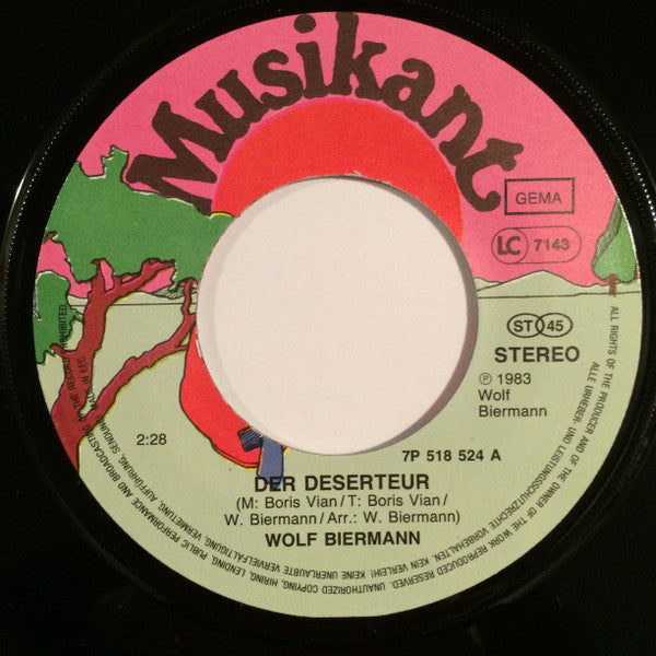 Wolf Biermann : Der Deserteur / Die Frauen Von Cua (7", Single, Promo)