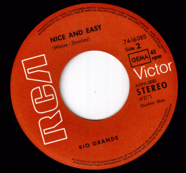 Rio Grande (4) : Before My Time (7", Single)