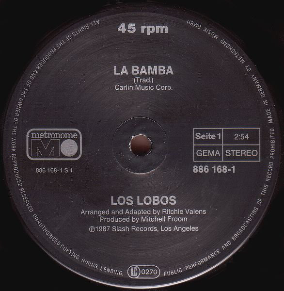 Los Lobos : La Bamba (12", Maxi)