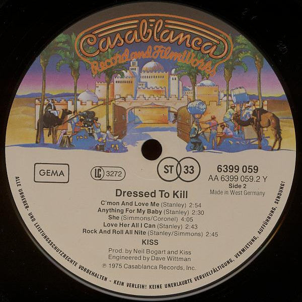 Kiss : Dressed To Kill (LP, Album, RE)