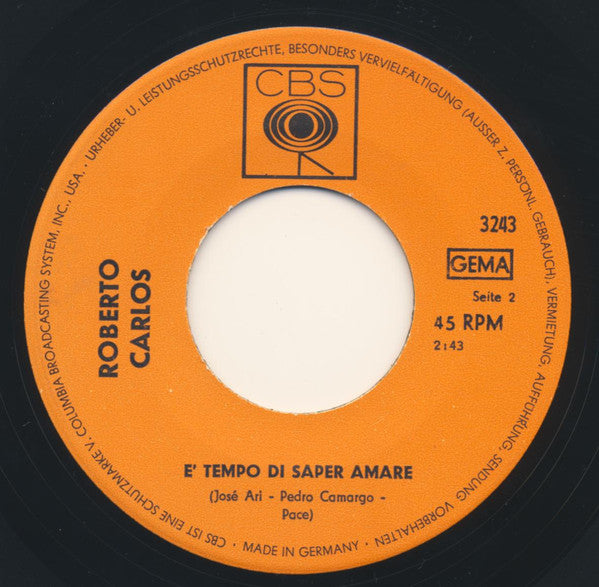 Roberto Carlos : Canzone Per Te (7", Single)