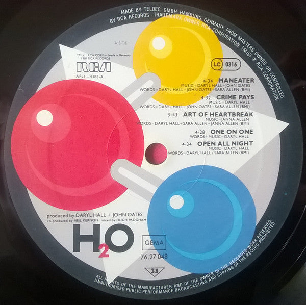 Daryl Hall + John Oates* : H₂O (LP, Album)