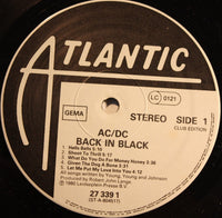 AC/DC : Back In Black (LP, Album, Club)