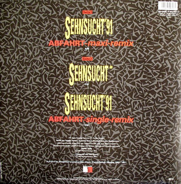 Purple Schulz : Sehnsucht (Ich Will Raus) - Remix (12", Maxi)