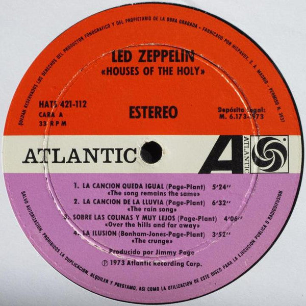 Led Zeppelin : Houses Of The Holy (LP, Album, RE, Gat)