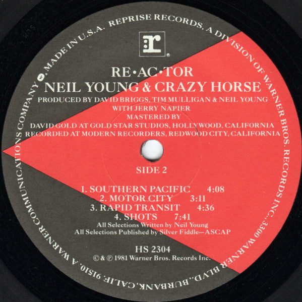 Neil Young & Crazy Horse : Re·ac·tor (LP, Album, Wak)