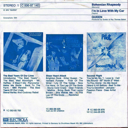 Queen : Bohemian Rhapsody (7", Single, Blu)