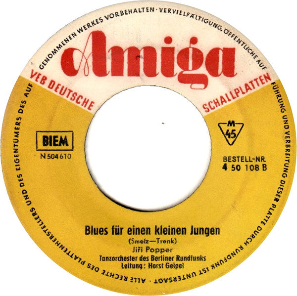 Jiří Popper : Zwei Blaue Luftballons / Blues Für Einen Kleinen Jungen (7", Single, Mono)