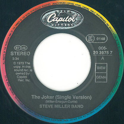 Steve Miller Band : The Joker (7", Single)