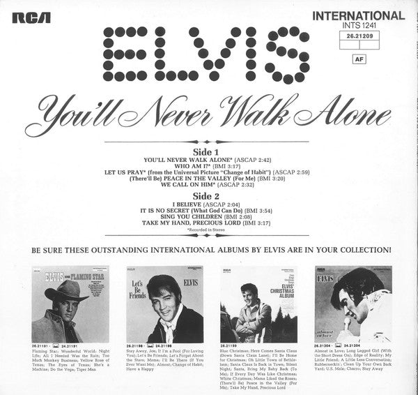 Elvis Presley : You'll Never Walk Alone (LP, Album, Comp, RE)