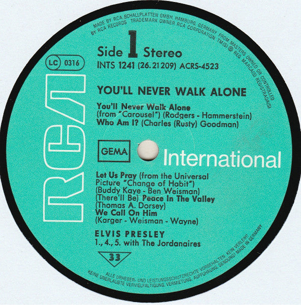 Elvis Presley : You'll Never Walk Alone (LP, Album, Comp, RE)