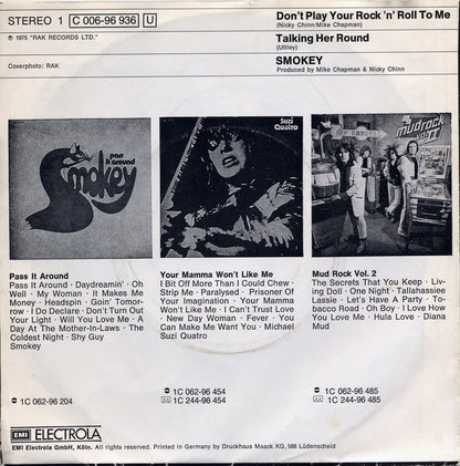 Smokey* : Don't Play Your Rock'n Roll To Me (7", Single)