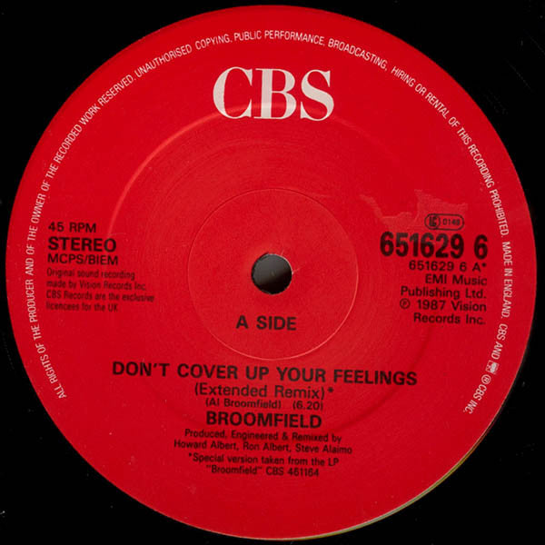 Broomfield : Don't Cover Up Your Feelings (12")