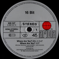 16 Bit : Where Are You? (12", Maxi)