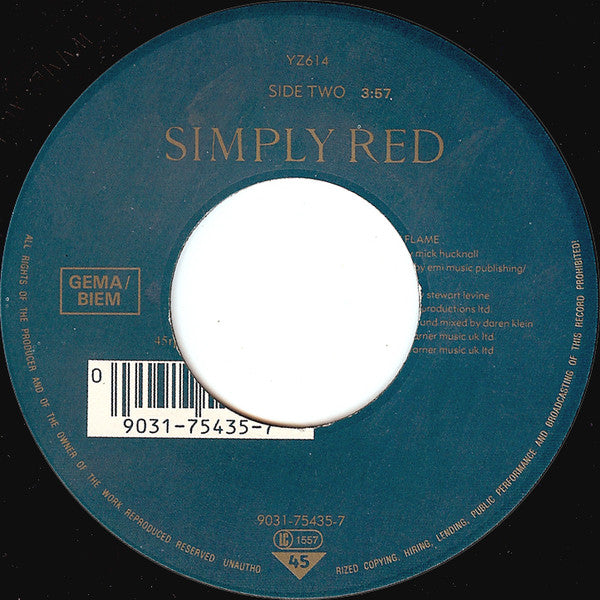 Simply Red : Something Got Me Started (7", Single, Lar)
