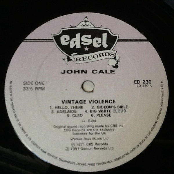 John Cale : Vintage Violence (LP, Album, RE)