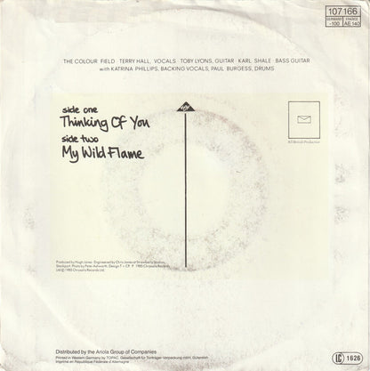 The Colour Field* : Thinking Of You (7", Single)