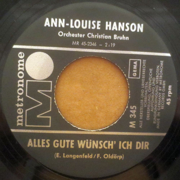 Ann-Louise Hanson : Alles Gute Wünsch' Ich Dir / Mario, Mario (7", Single)