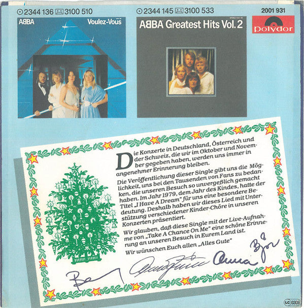 ABBA : I Have A Dream (7", Single)