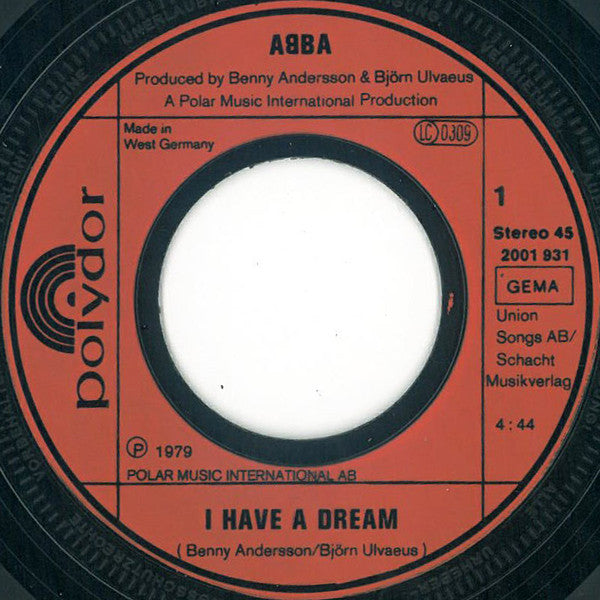 ABBA : I Have A Dream (7", Single)