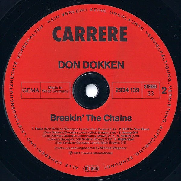 Don Dokken* : Breakin' The Chains (LP, Album)