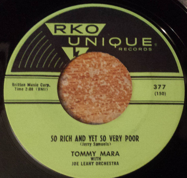 Tommy Mara With Joe Leahy Orchestra : So Rich and Yet So Very Poor / Nobody Understands Me (7", Single)
