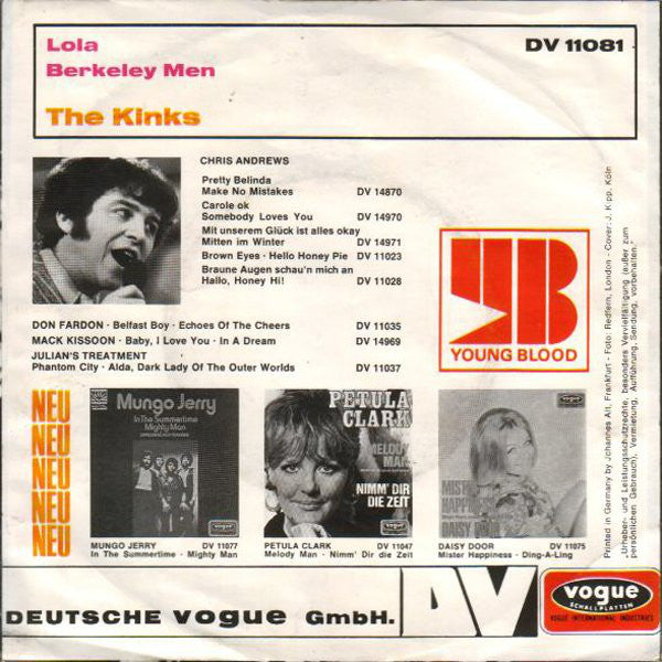 The Kinks : Lola (7", Single)