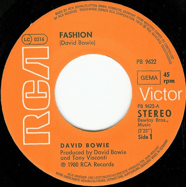 David Bowie : Fashion (7", Single)