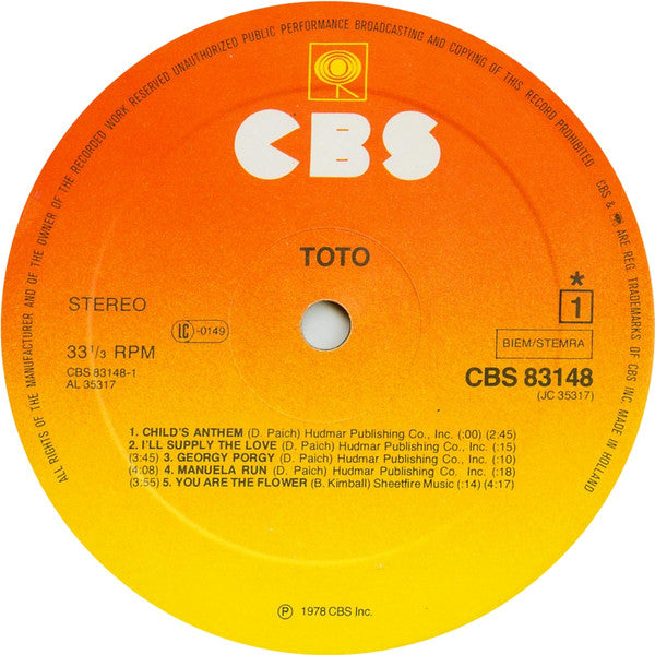 Toto : Toto (LP, Album)