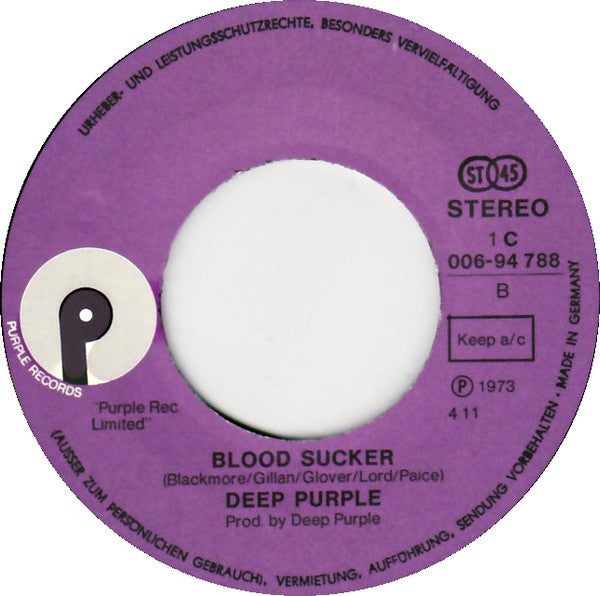 Deep Purple : Super Trouper / Blood Sucker (7", Single)