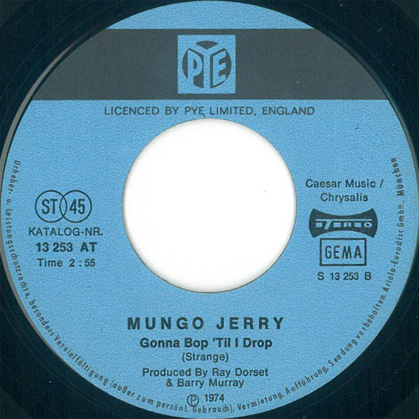 Mungo Jerry : Long Legged Woman Dressed In Black (7", Single)