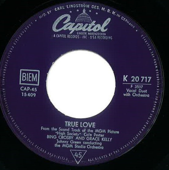 Bing Crosby : True Love / Well Did You Evah? (7", Single, RE)