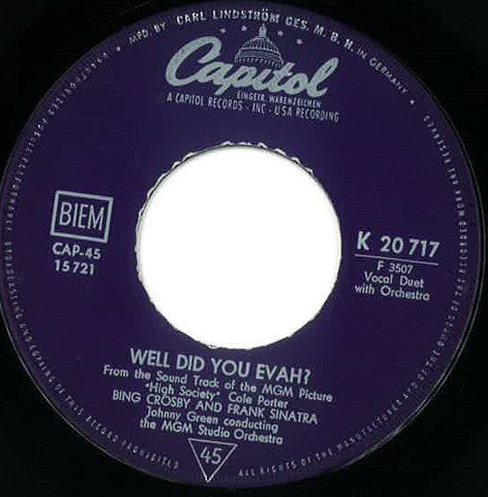 Bing Crosby : True Love / Well Did You Evah? (7", Single, RE)