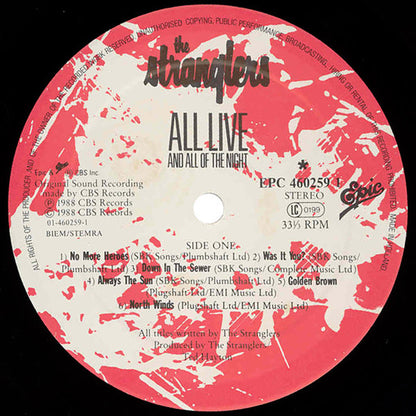 The Stranglers : All Live And All Of The Night (LP, Album, Gat)