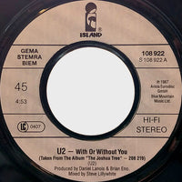 U2 : With Or Without You (7", Single)