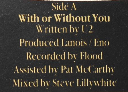U2 : With Or Without You (7", Single)