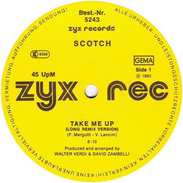 Scotch : Take Me Up (Long Remix Version) (12", Maxi)