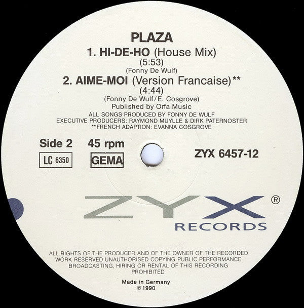 Plaza : Hi-De-Ho (12", Maxi)