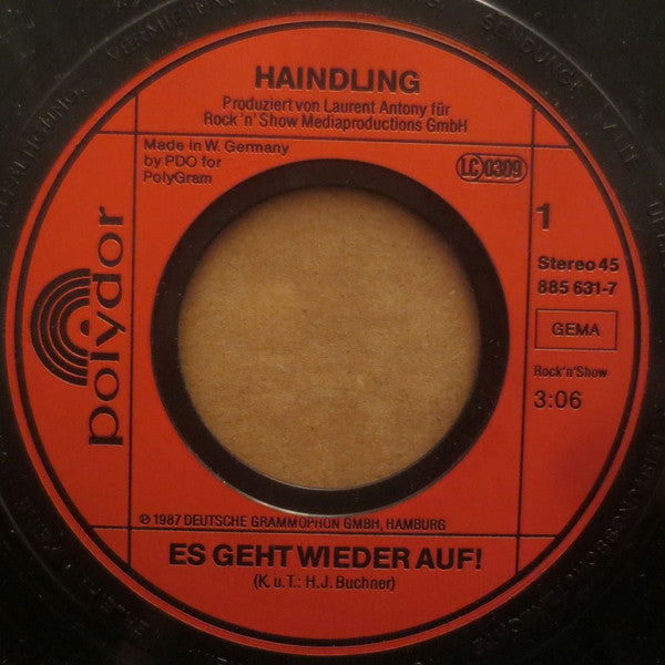 Haindling : Es Geht Wieder Auf! (7", Single)