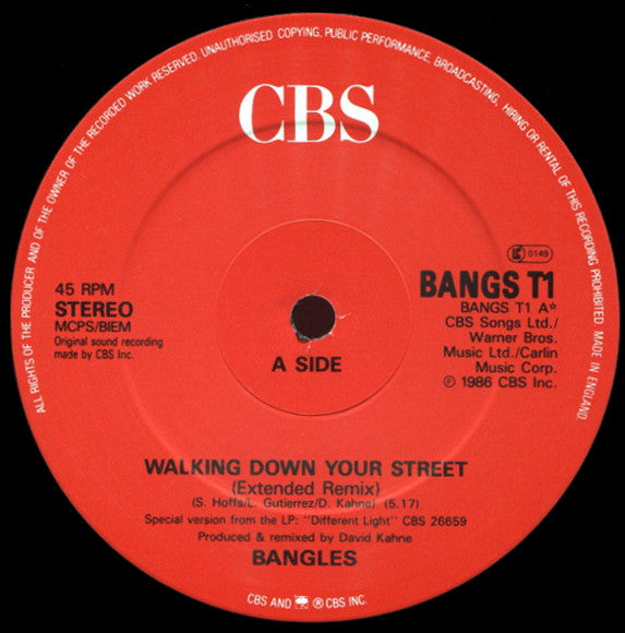 Bangles : Walking Down Your Street (12", Single)