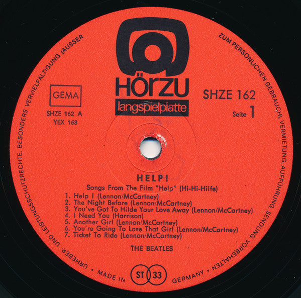 The Beatles : Help! (LP, Album, RE)