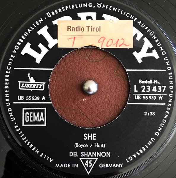 Del Shannon : She (7", Single)