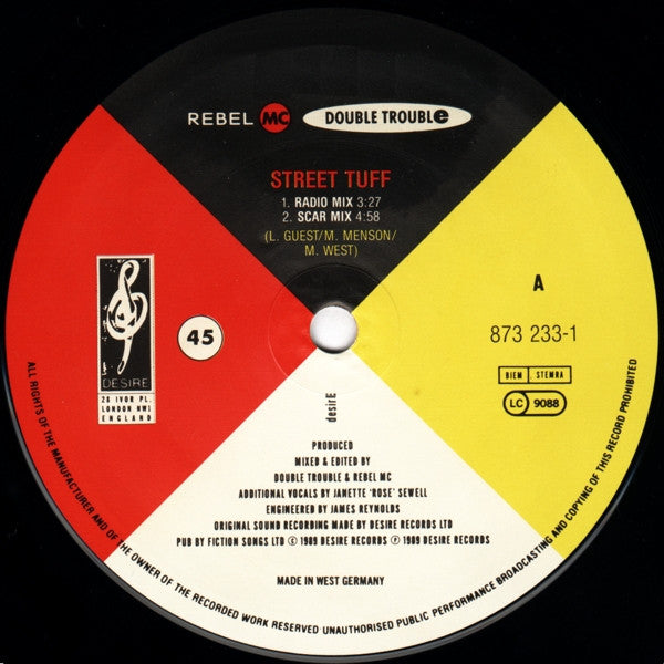 Double Trouble & Rebel MC : Street Tuff (12", Maxi)