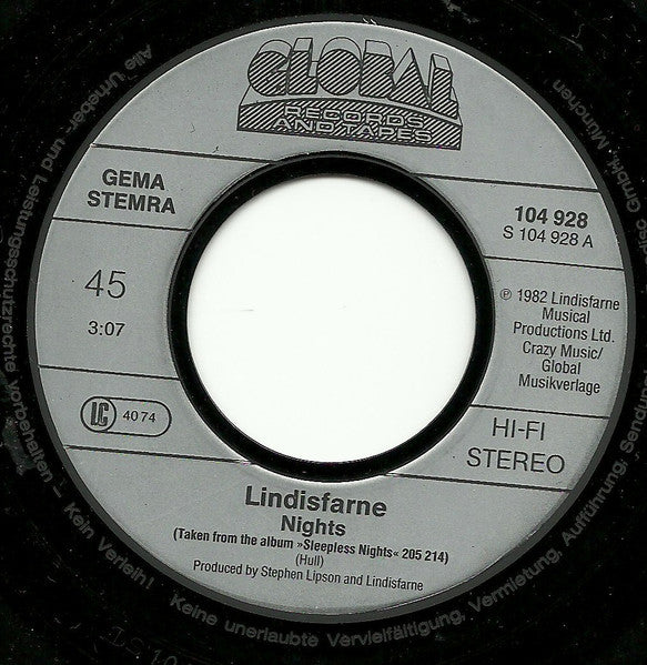 Lindisfarne : Nights (7", Single)