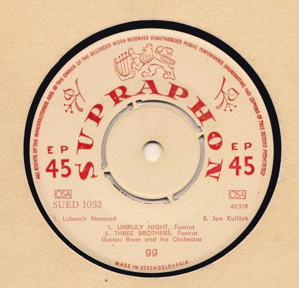 Lubomír Novosad, Jan Kulíšek, Jimmy McHugh, Harold Arlen, Antonín Julina, Gustav Brom Orchestra : Unruly Night (7", EP, Mono)