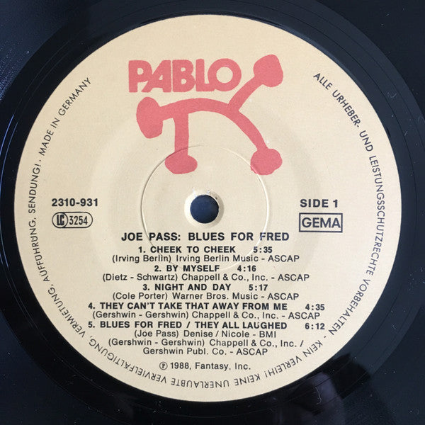 Joe Pass : Blues For Fred (LP, Album)